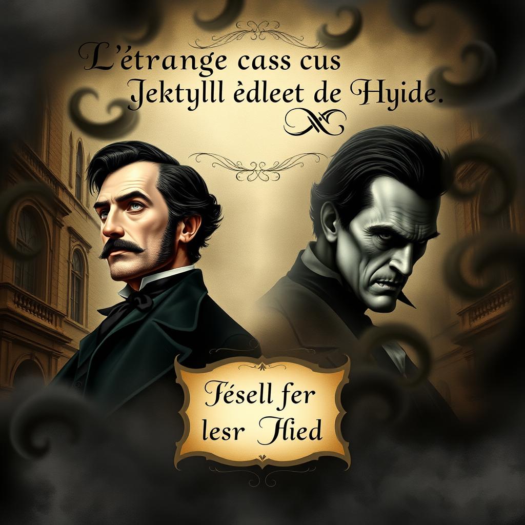 A book cover design for "L'étrange cas du docteur Jekyll et de Mr