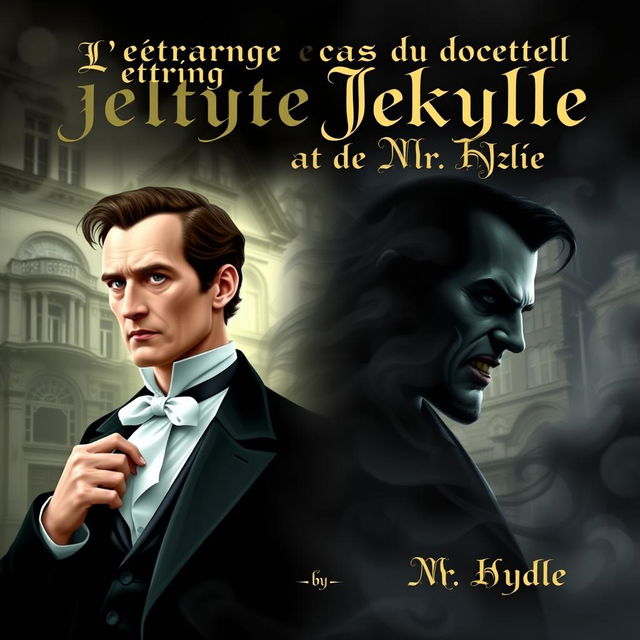 A book cover design for "L'étrange cas du docteur Jekyll et de Mr