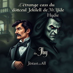 A book cover design for "L'étrange cas du docteur Jekyll et de Mr