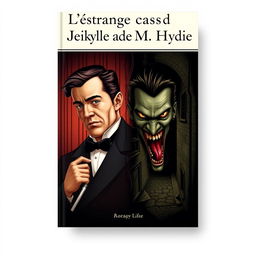 A sophisticated and engaging book cover for "L'étrange cas du docteur Jekyll et de Mr