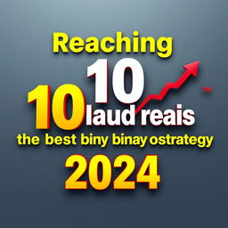 Creative and eye-catching YouTube thumbnail focused on "Reaching 10 thousand reais using the best binary options strategy 2024"