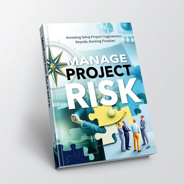 A visually engaging book cover for managing project risk, using imagery alone without text