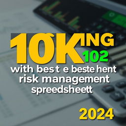 YouTube thumbnail themed around "Reaching 10K with the best risk management spreadsheet for binary options 2024"