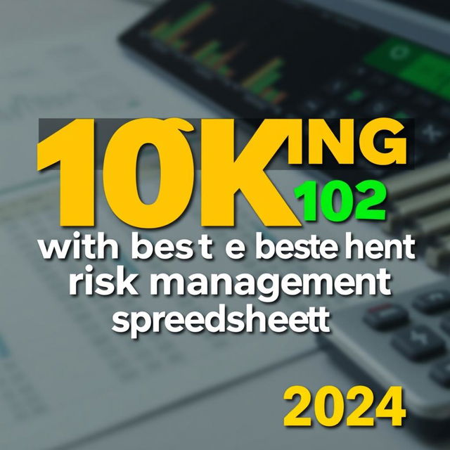 YouTube thumbnail themed around "Reaching 10K with the best risk management spreadsheet for binary options 2024"