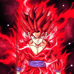 A dynamic and energetic book cover featuring Sango Ku in his Super Saiyan Red form