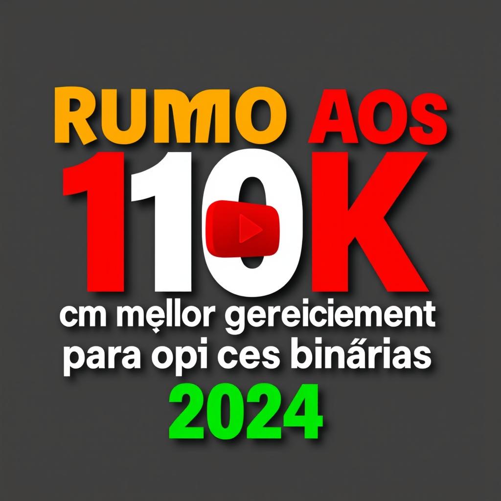 Miniatura do YouTube com o tema "Rumo aos 10K com o melhor gerenciamento para opções binárias 2024" em português