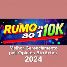 A vibrant YouTube thumbnail featuring a dynamic composition of bold text in yellow, red, white, and green, illustrating the theme "Rumo aos 10K"