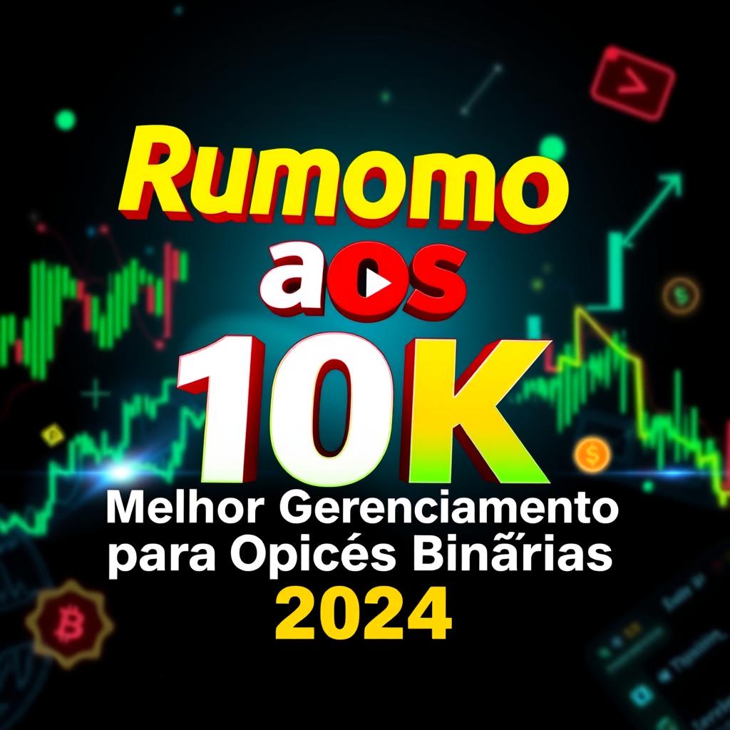 A vibrant YouTube thumbnail featuring a dynamic composition of bold text in yellow, red, white, and green, illustrating the theme "Rumo aos 10K"