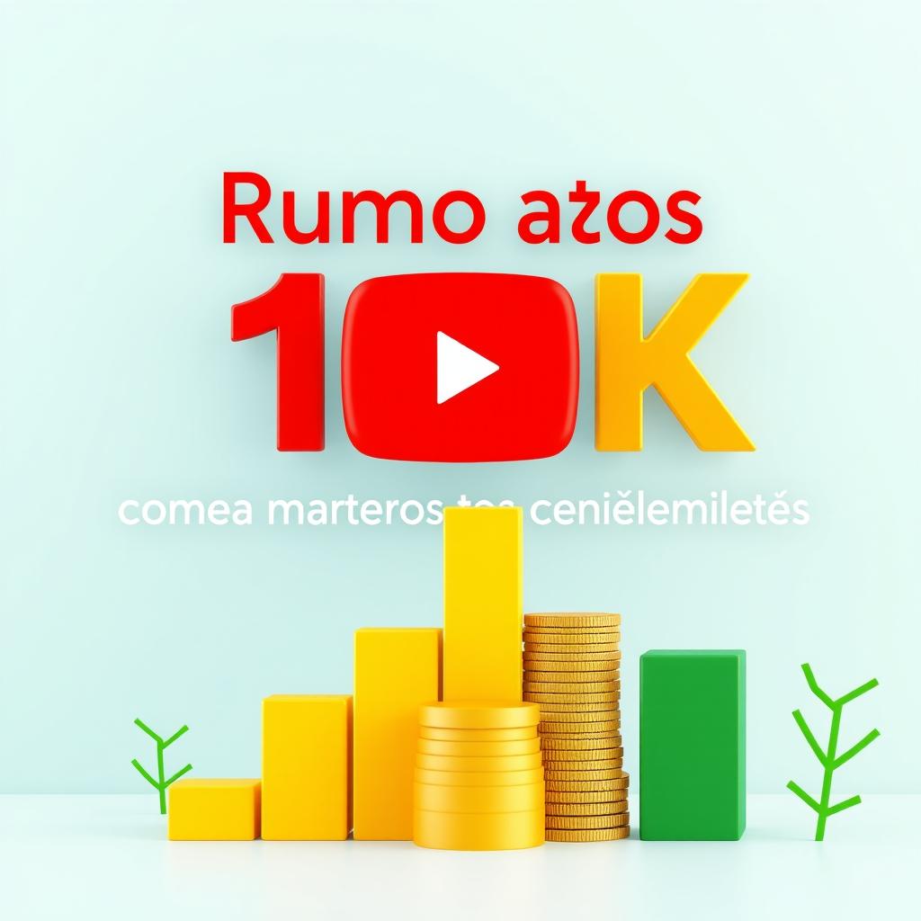 Miniatura para YouTube com o tema "Rumo aos 10K com o melhor gerenciamento para opções binárias 2024", usando títulos em português