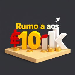 Miniatura para YouTube com o tema "Rumo aos 10K com o melhor gerenciamento para opções binárias 2024", usando títulos em português