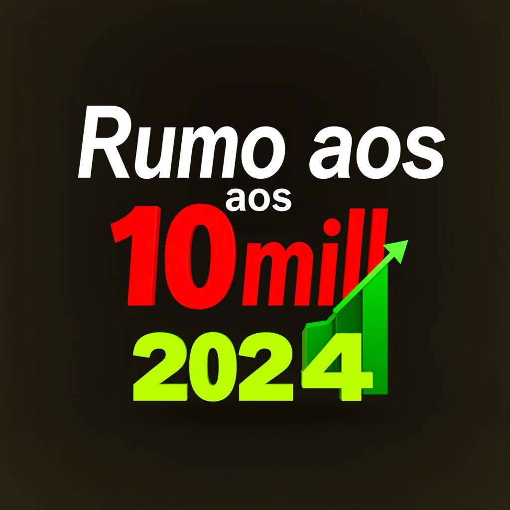 Miniatura impactante para YouTube com o título em destaque: "Rumo aos 10mil com melhor gerenciamento para opções binárias 2024", em português