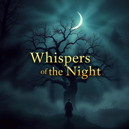 A captivating and visually striking ebook cover featuring a mysterious forest shrouded in mist