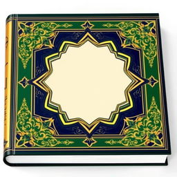 A beautifully designed book cover that combines classic Islamic art with modern design elements, but without a title