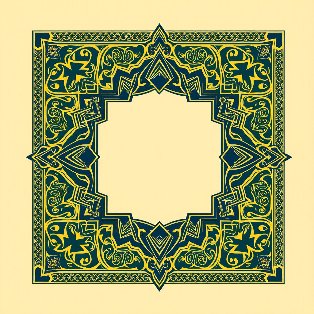 A beautifully designed book cover that combines classic Islamic art with modern design elements, but without a title