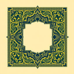 A beautifully designed book cover that combines classic Islamic art with modern design elements, but without a title