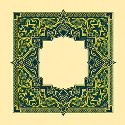 A beautifully designed book cover that combines classic Islamic art with modern design elements, but without a title