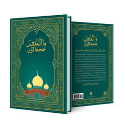 A front and back book cover design with an Islamic feel, showcasing intricate geometric patterns and arabesque designs