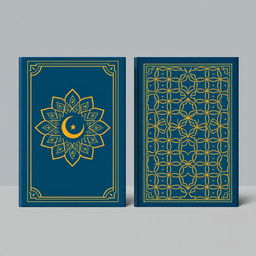 A front and back book cover design with an Islamic feel, characterized by simple and classic elements