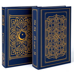 A front and back book cover design with an Islamic feel, characterized by simple and classic elements