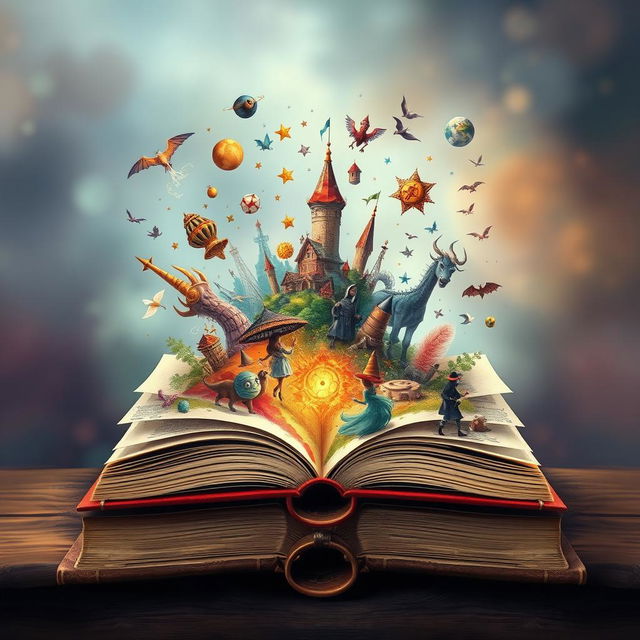 An imaginative and captivating book cover illustrating the theme of short stories and tales, without any text