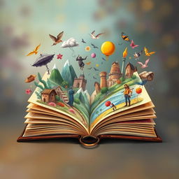 An imaginative and captivating book cover illustrating the theme of short stories and tales, without any text