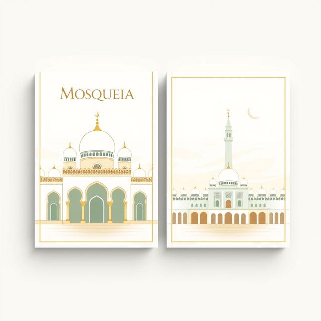 a book cover featuring a simple and classic mosque illustration with an Islamic feel