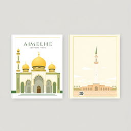 a book cover featuring a simple and classic mosque illustration with an Islamic feel