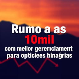 Criar uma capa impactante para YouTube com o texto em português: "Rumo aos 10mil com melhor gerenciamento para opções binárias"