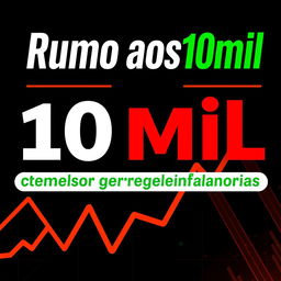 Criar uma capa impactante para YouTube com o texto em português: "Rumo aos 10mil com melhor gerenciamento para opções binárias"