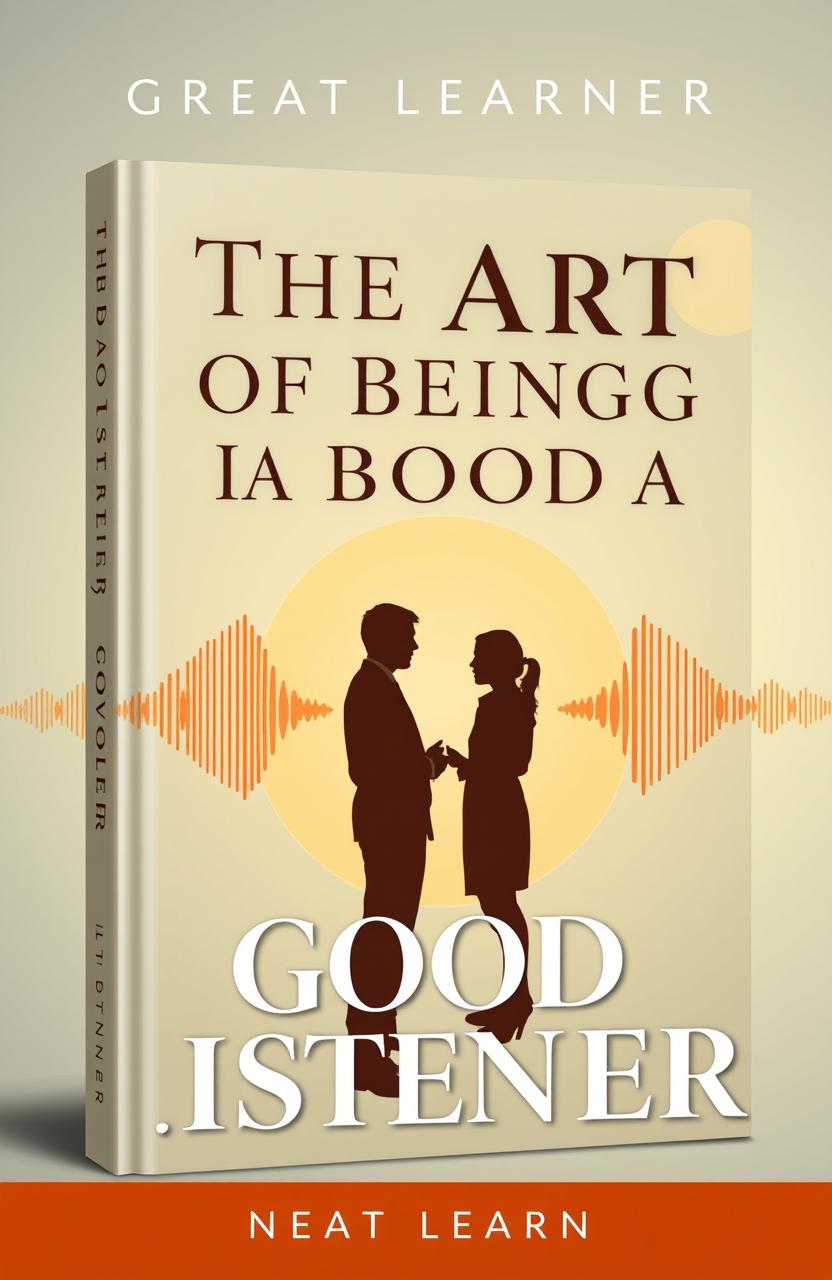 a book cover design for "The Art of Being a Good Listener" by Great Learner