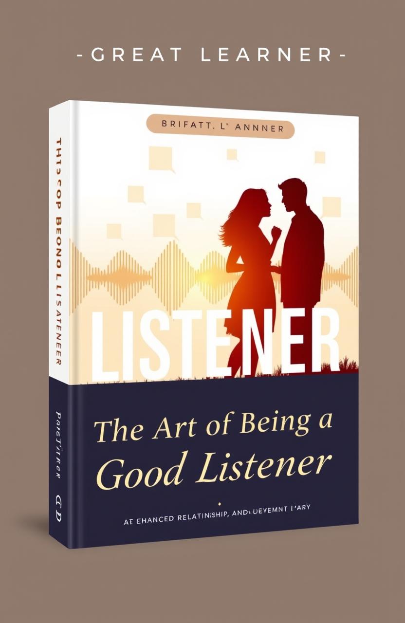 a book cover design for "The Art of Being a Good Listener" by Great Learner