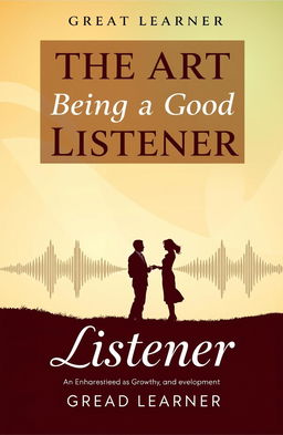 a book cover design for "The Art of Being a Good Listener" by Great Learner