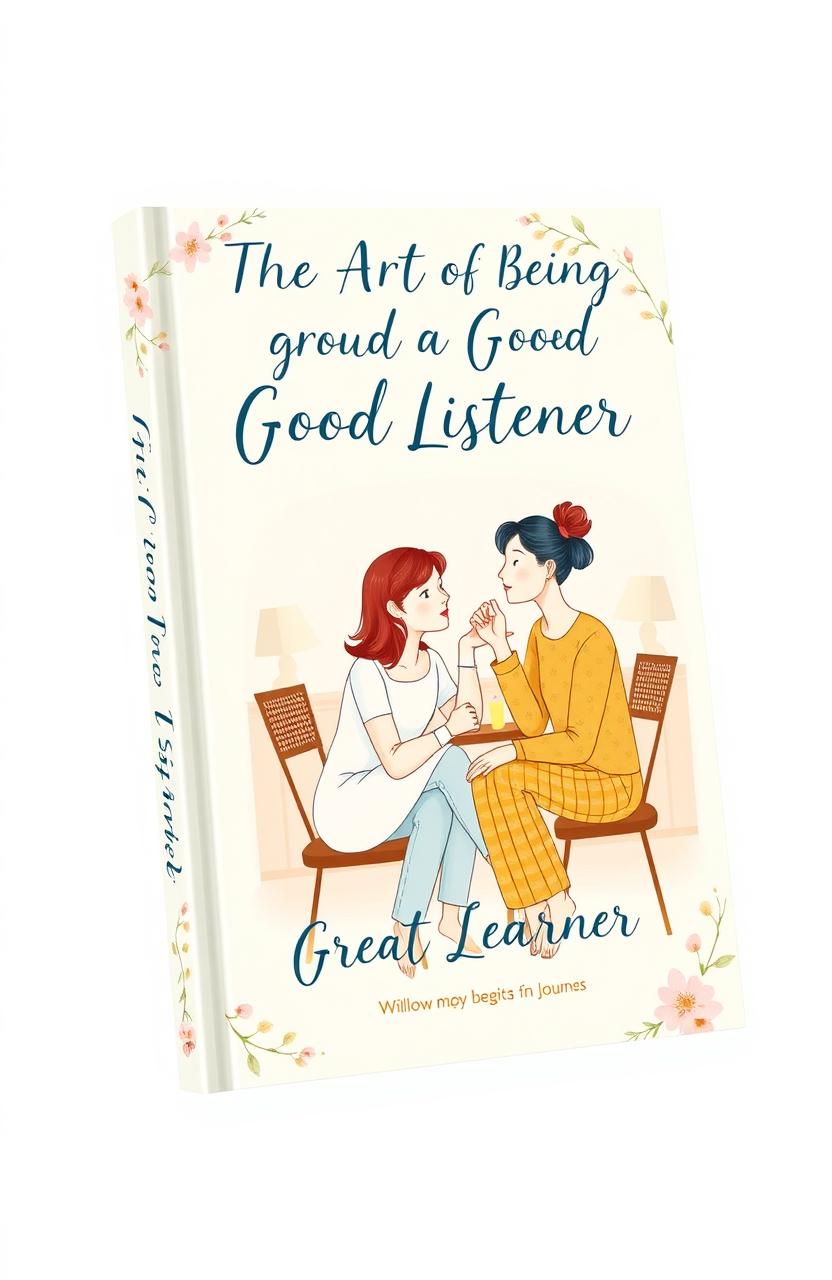 A beautifully designed book cover featuring the title 'The Art of Being a Good Listener' by 'Great Learner'