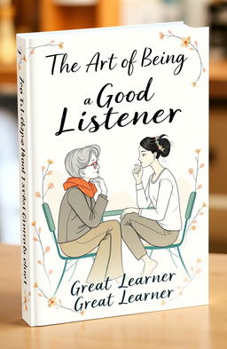 A beautifully designed book cover featuring the title 'The Art of Being a Good Listener' by 'Great Learner'