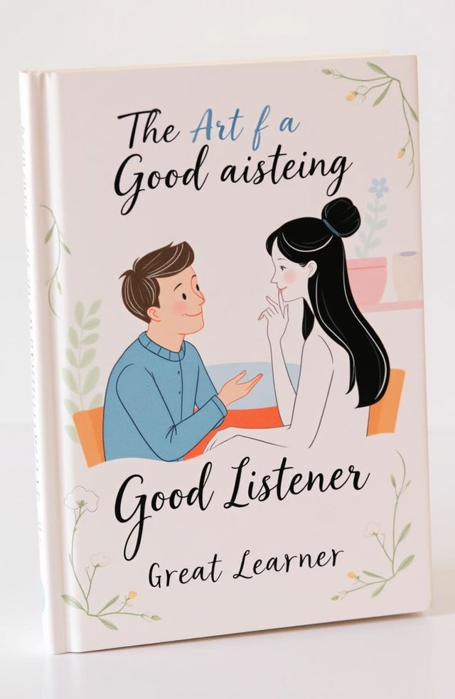 A beautifully designed book cover featuring the title 'The Art of Being a Good Listener' by 'Great Learner'