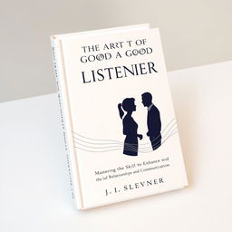 A sophisticated and elegant book cover design titled 'The Art of Being a Good Listener' by Great Learner