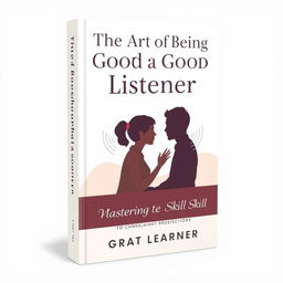 A sophisticated and elegant book cover design titled 'The Art of Being a Good Listener' by Great Learner