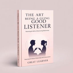 A sophisticated and elegant book cover design titled 'The Art of Being a Good Listener' by Great Learner