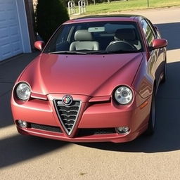 A customized car featuring the body of a 2002 Nissan Tsuru seamlessly merged with the front of a 1990 Alfa Romeo GT