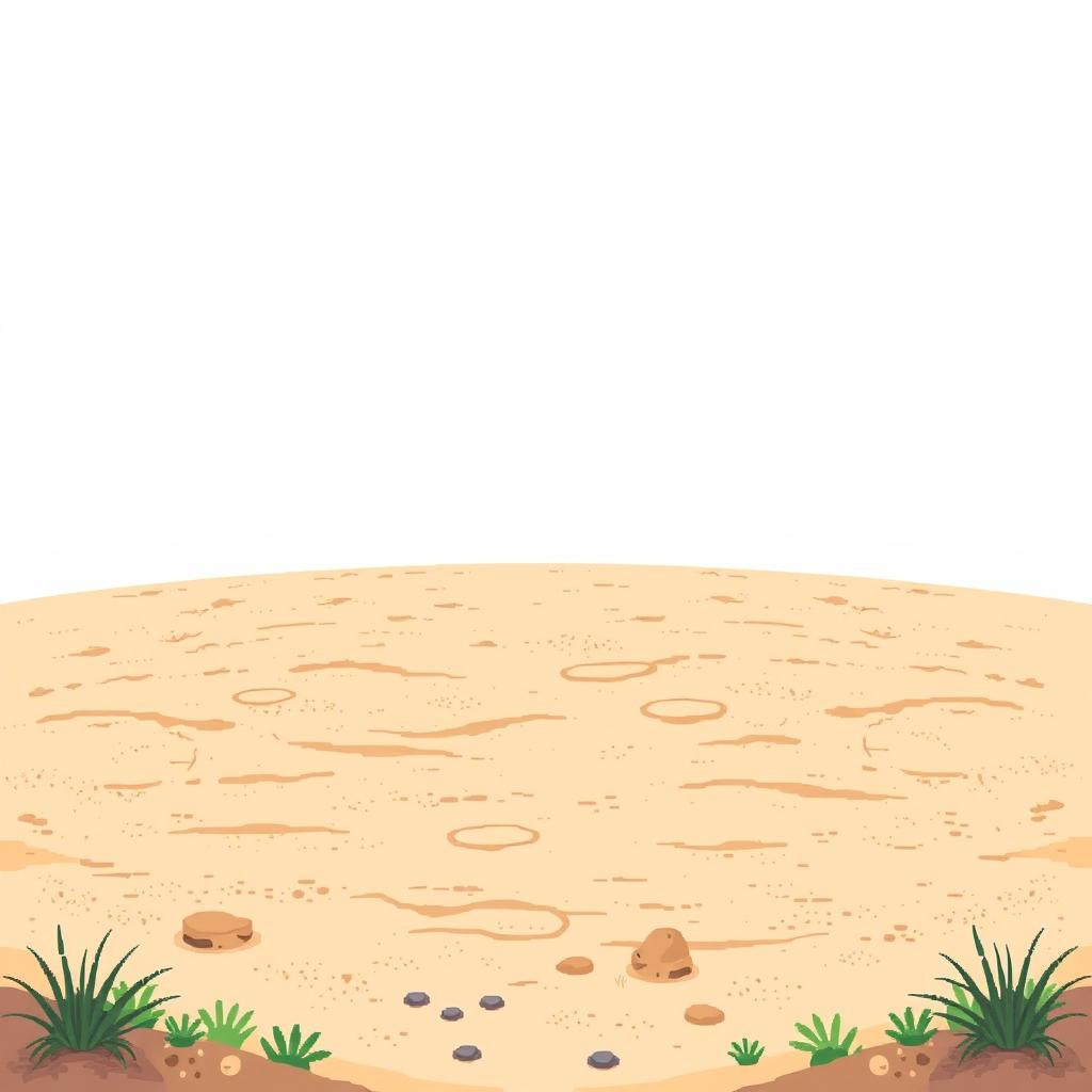 A pixel art background featuring a flat, bare earth surface in the center, designed for placing objects