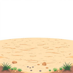 A pixel art background featuring a flat, bare earth surface in the center, designed for placing objects