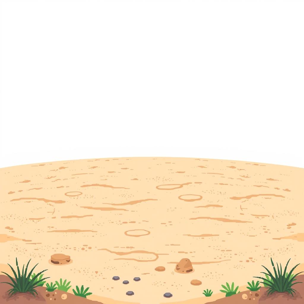 A pixel art background featuring a flat, bare earth surface in the center, designed for placing objects