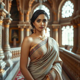 A stunning Indian ethnicity Instagram model exuding elegance and grace, with a sophisticated and refined appearance