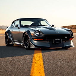 a high-resolution Nissan Datsun 240Z featuring a firelafy Pandem bodykit