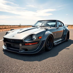 a high-resolution Nissan Datsun 240Z featuring a firelafy Pandem bodykit