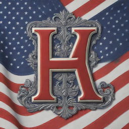 The initials 'D.W.' illustrated in an elaborate and patriotic style, interwoven with elements of the American flag and iconic US symbols.