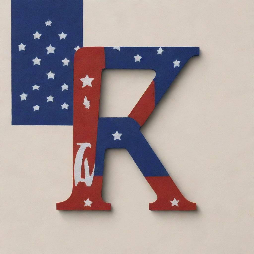 Easily readable initials 'D.W.' decorated in a patriotic fashion incorporating the American flag, created with a clear, bold font.