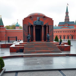 A realistic depiction of Lenin's Mausoleum in Moscow