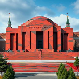 A realistic depiction of Lenin's Mausoleum in Moscow