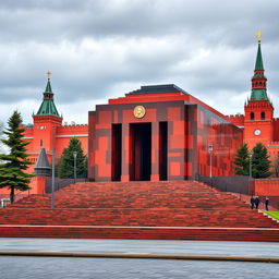 A realistic depiction of Lenin's Mausoleum in Moscow